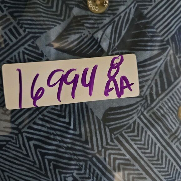 Cooke Street Shirt Mens Large Hawaiian Blue Tapa Camp Button Up All Over Print - Picture 10 of 10